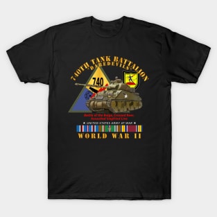 740th Tank Battalion - Daredevils - w Tank w SSI WWII  EU SVC T-Shirt